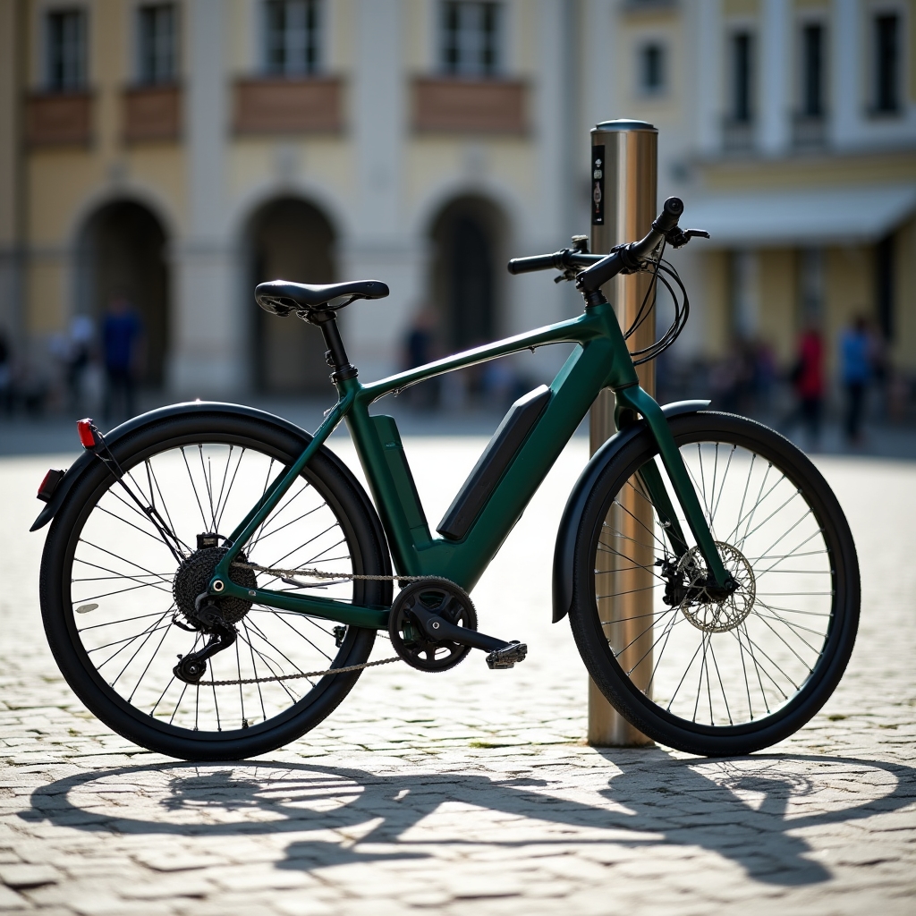 Moderne E-Bike an Ladestation in österreichischer Stadt