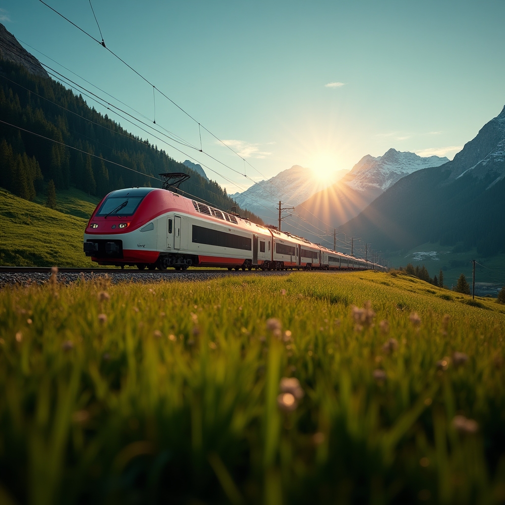 Zug in österreichischer Landschaft – Symbol für das Klimaticket